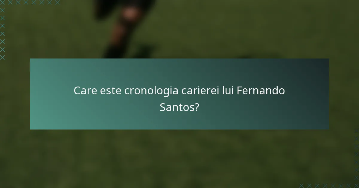 Care este cronologia carierei lui Fernando Santos?
